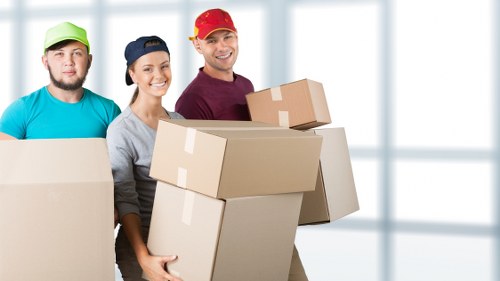 Office relocation equipment and boxes arranged by Maidavale movers