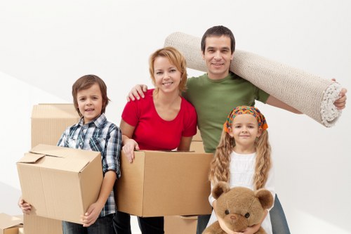 Boxes and household items ready for immediate relocation