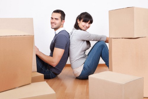 Boxes and household items being prepared for a Maida Vale house move